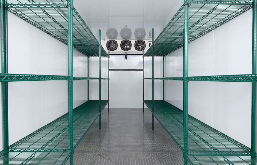 Cold room in a food and beverage production kitchen