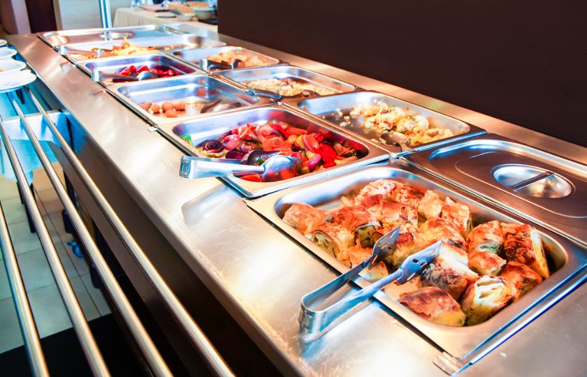 Servery equipment in a boarding school dining hall Servery equipment in a boarding school dining hall